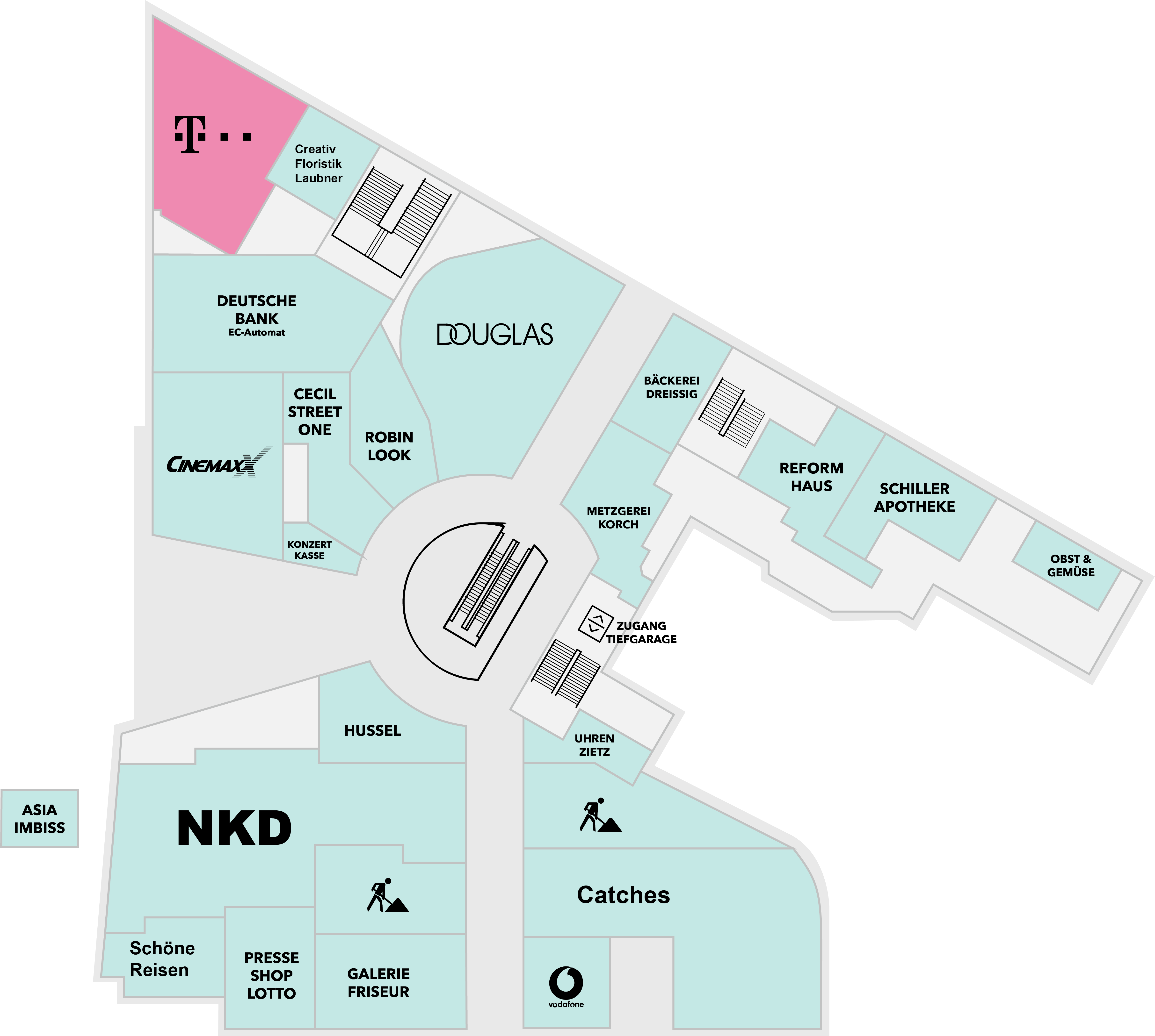 Telekom Schiller Galerie Dresden Centerplan