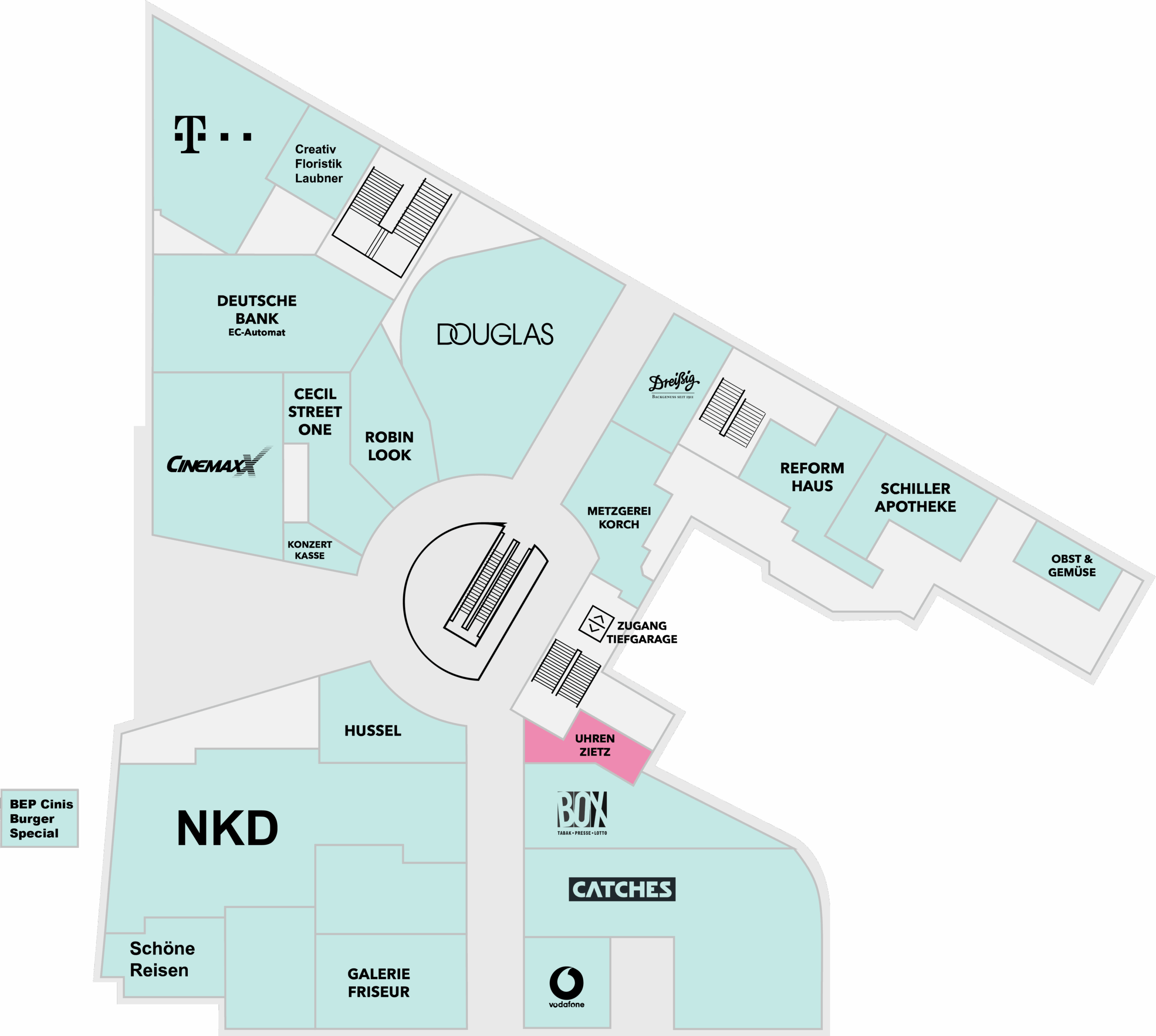 Uhren Zietz Schiller Galerie Dresden Centerplan