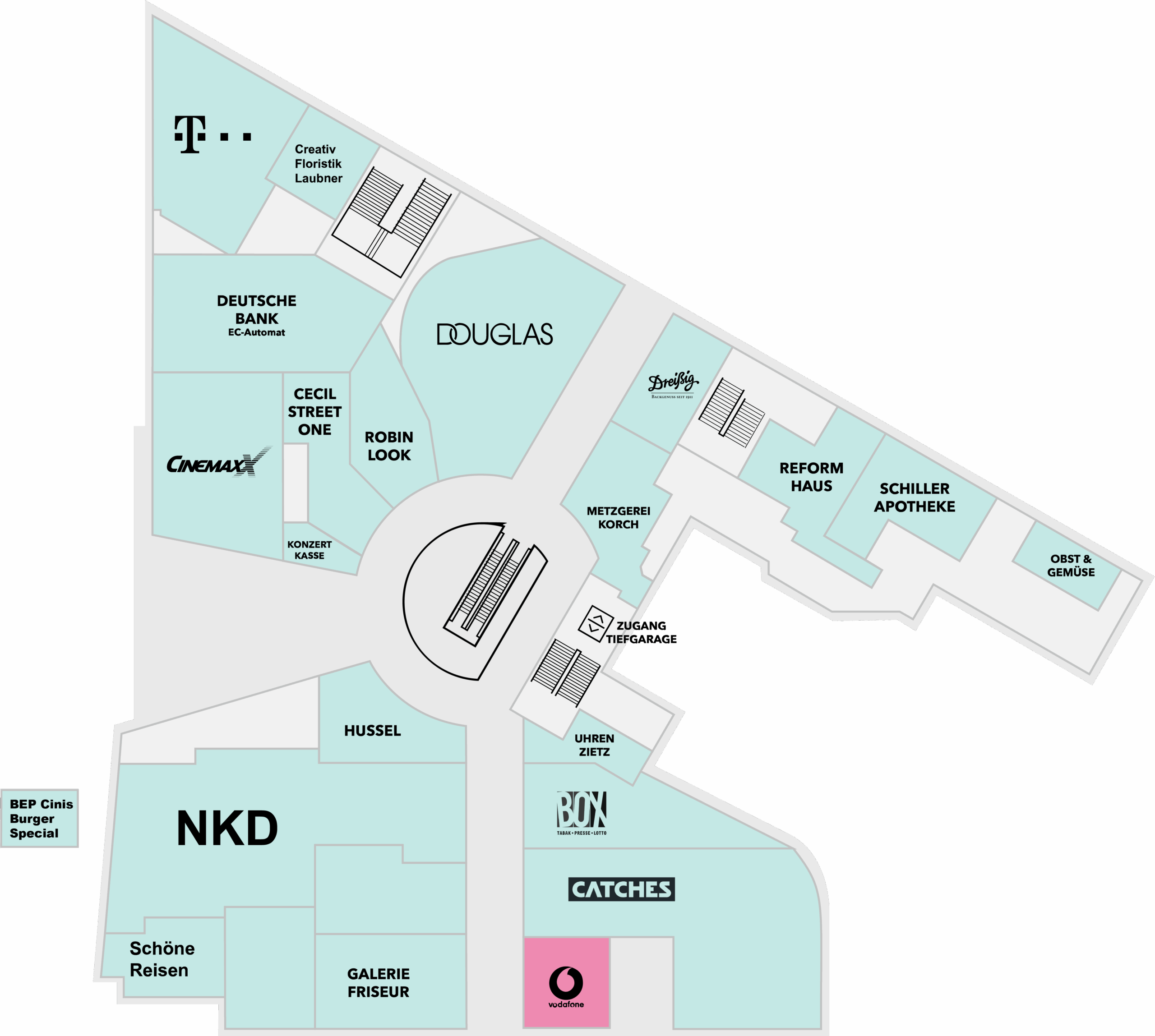 Vodafone Schiller Galerie Dresden Centerplan