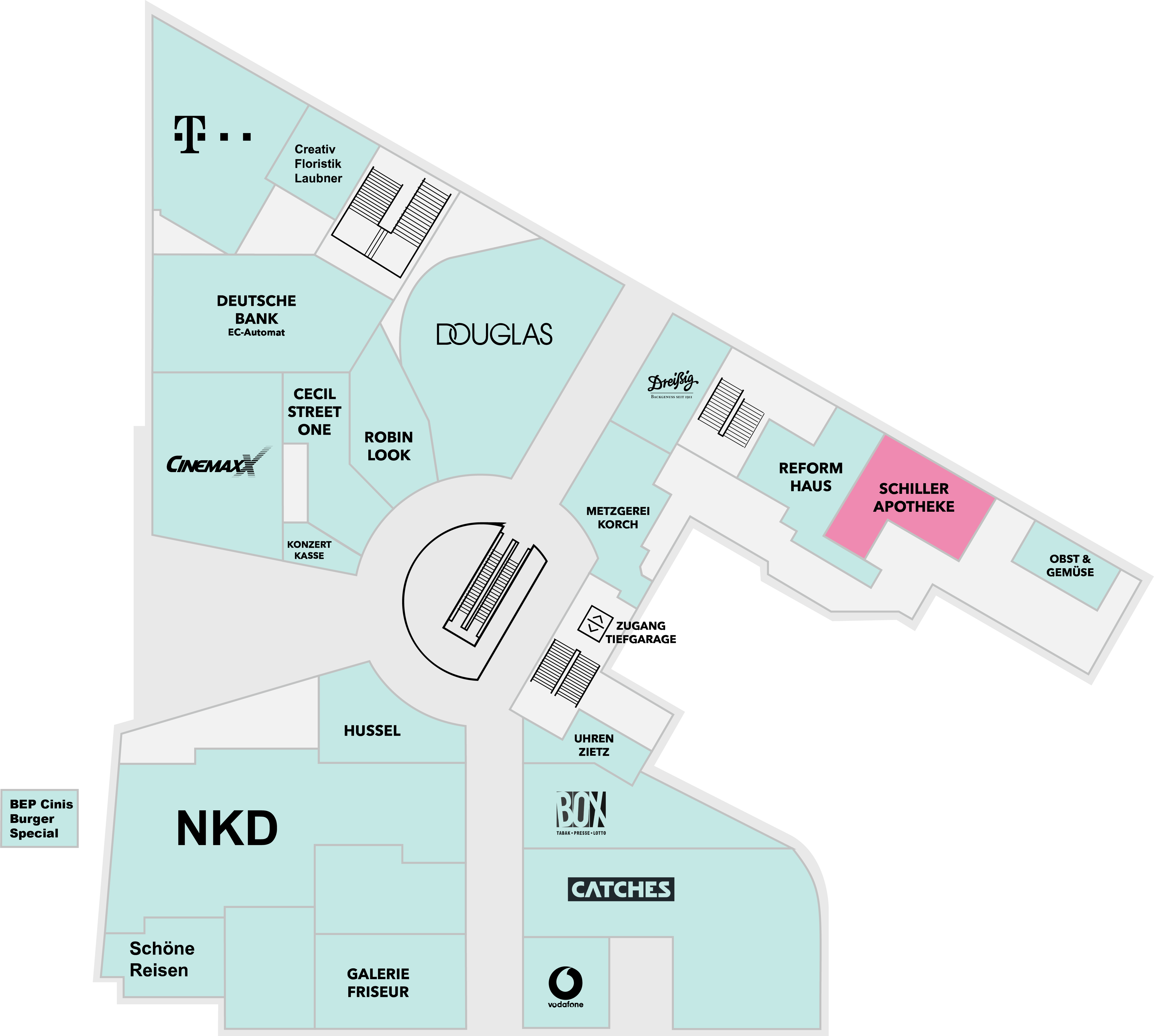 SchillerApotheke Schiller Galerie Dresden Centerplan