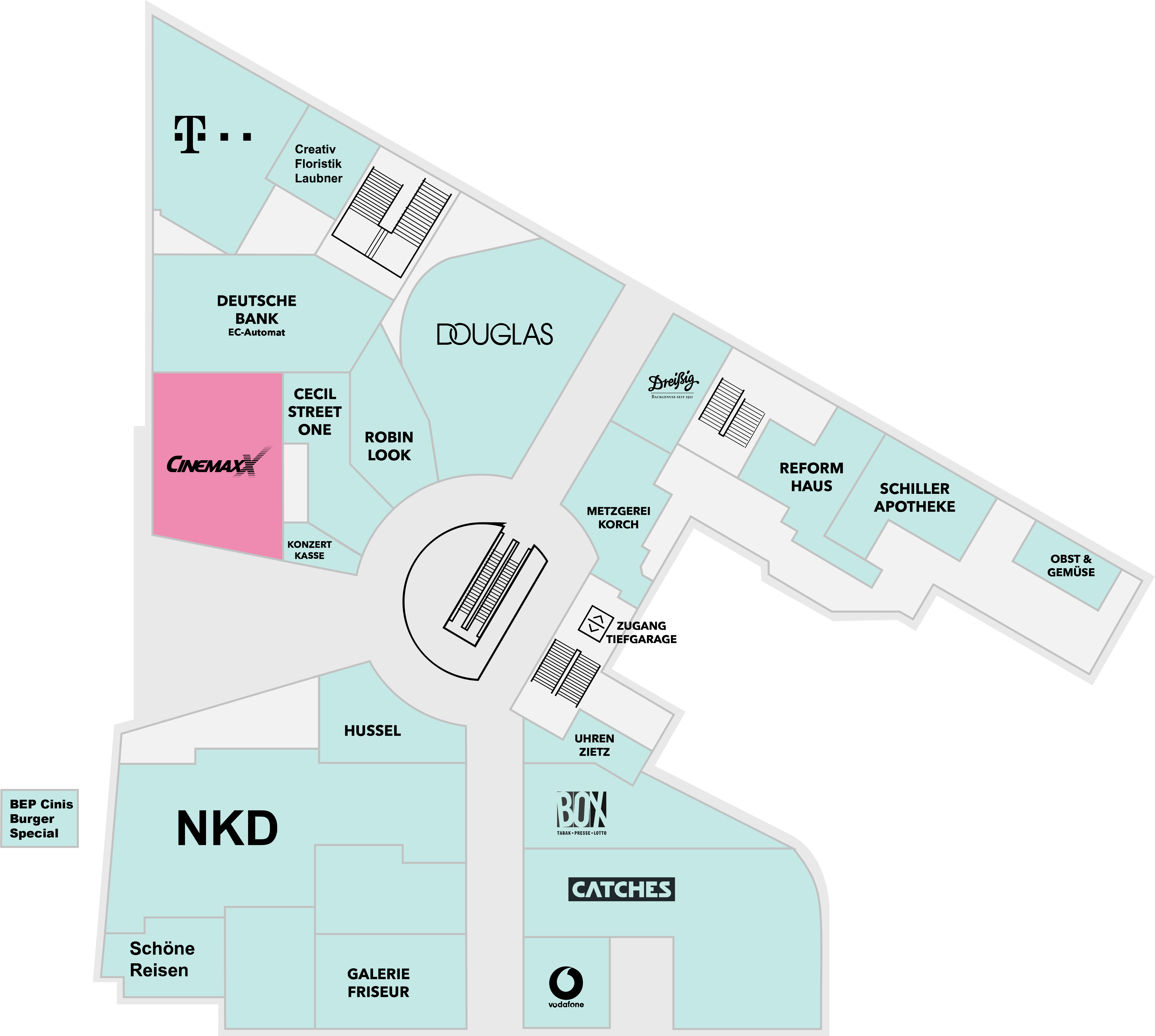 Cinemaxx Schiller Galerie Dresden Centerplan