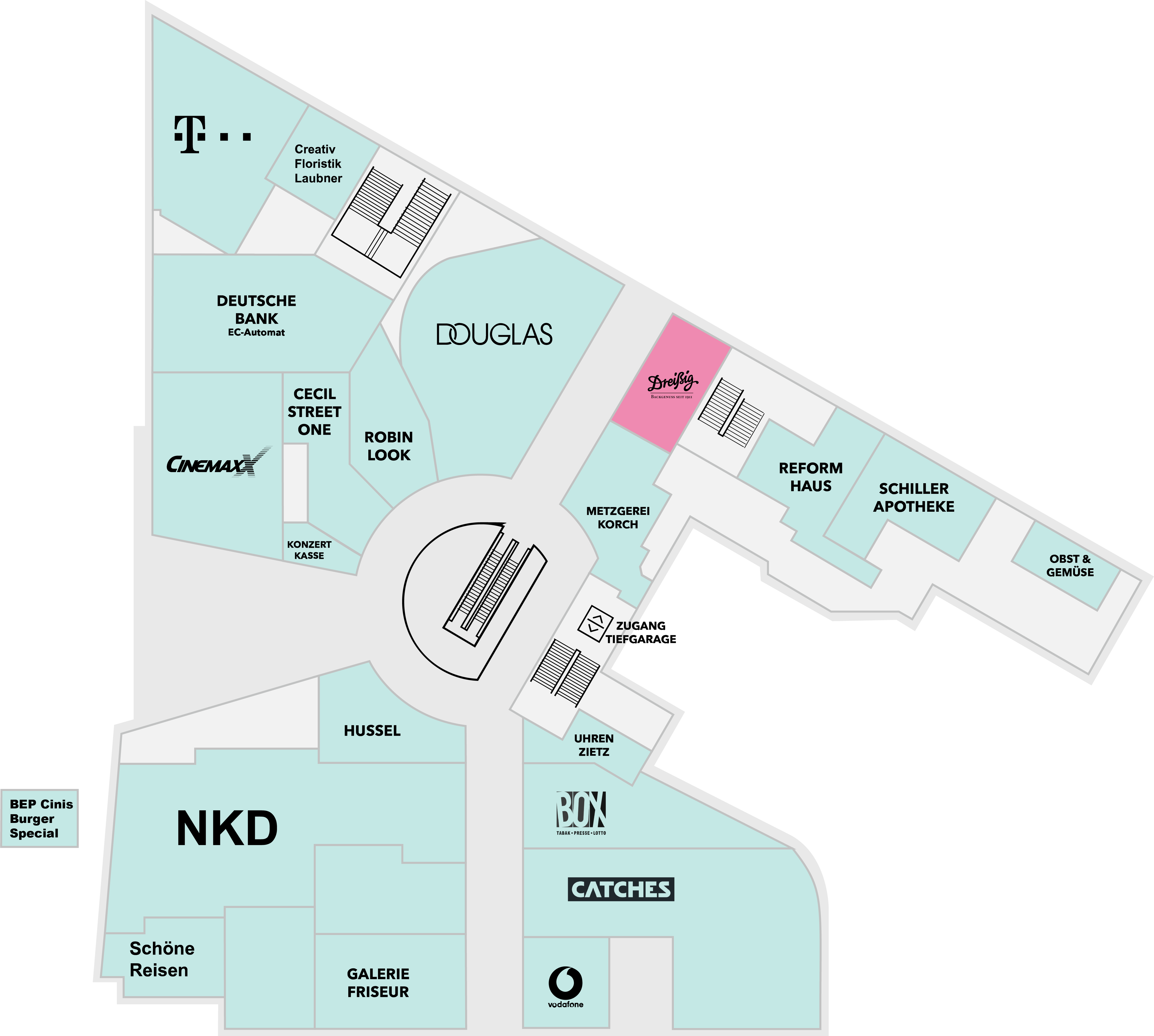 Bäckerei Dreissig Centerplan Schiller Galerie Dresden