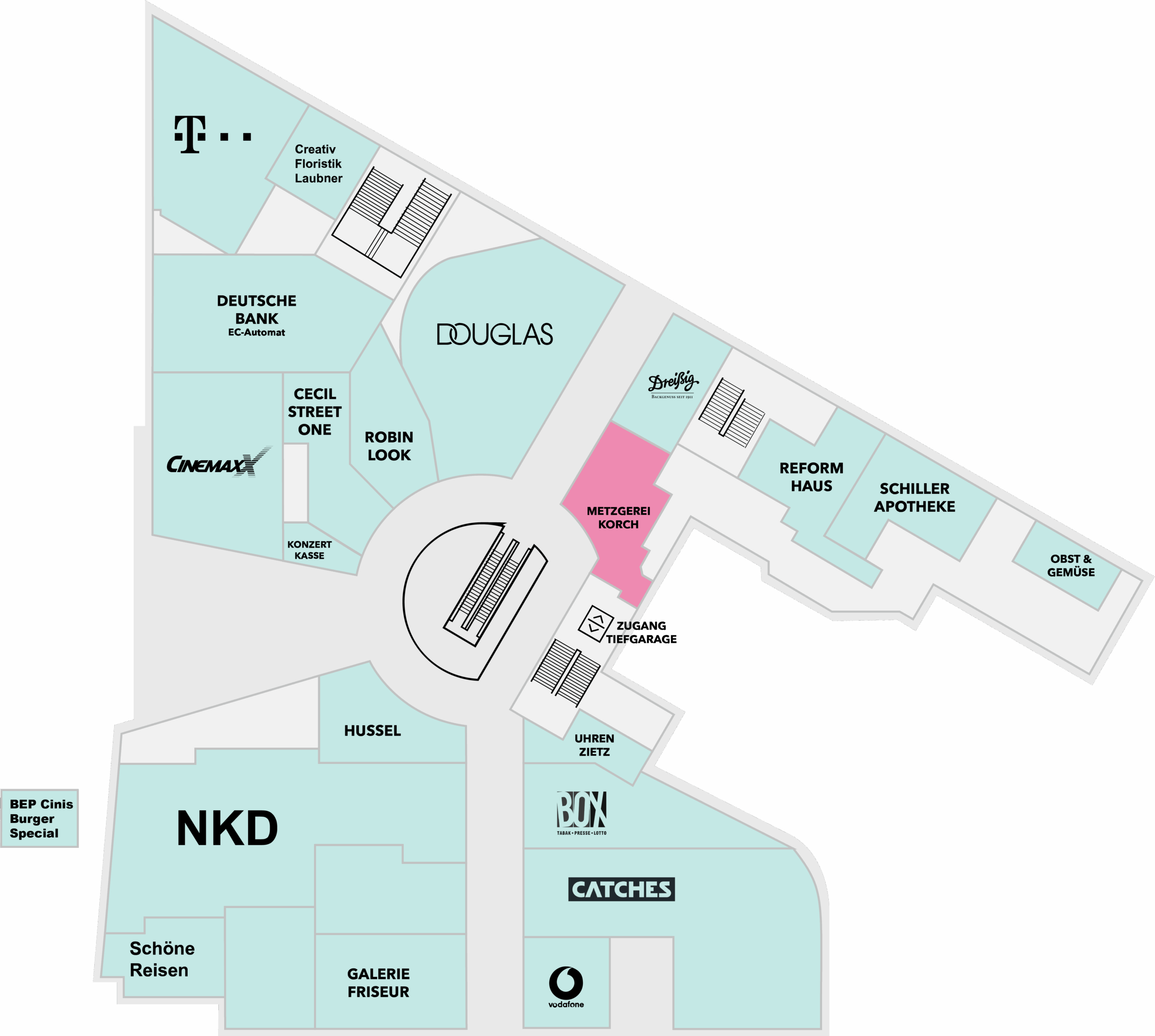 Metzgerei Korch Schiller Galerie Dresden Centerplan