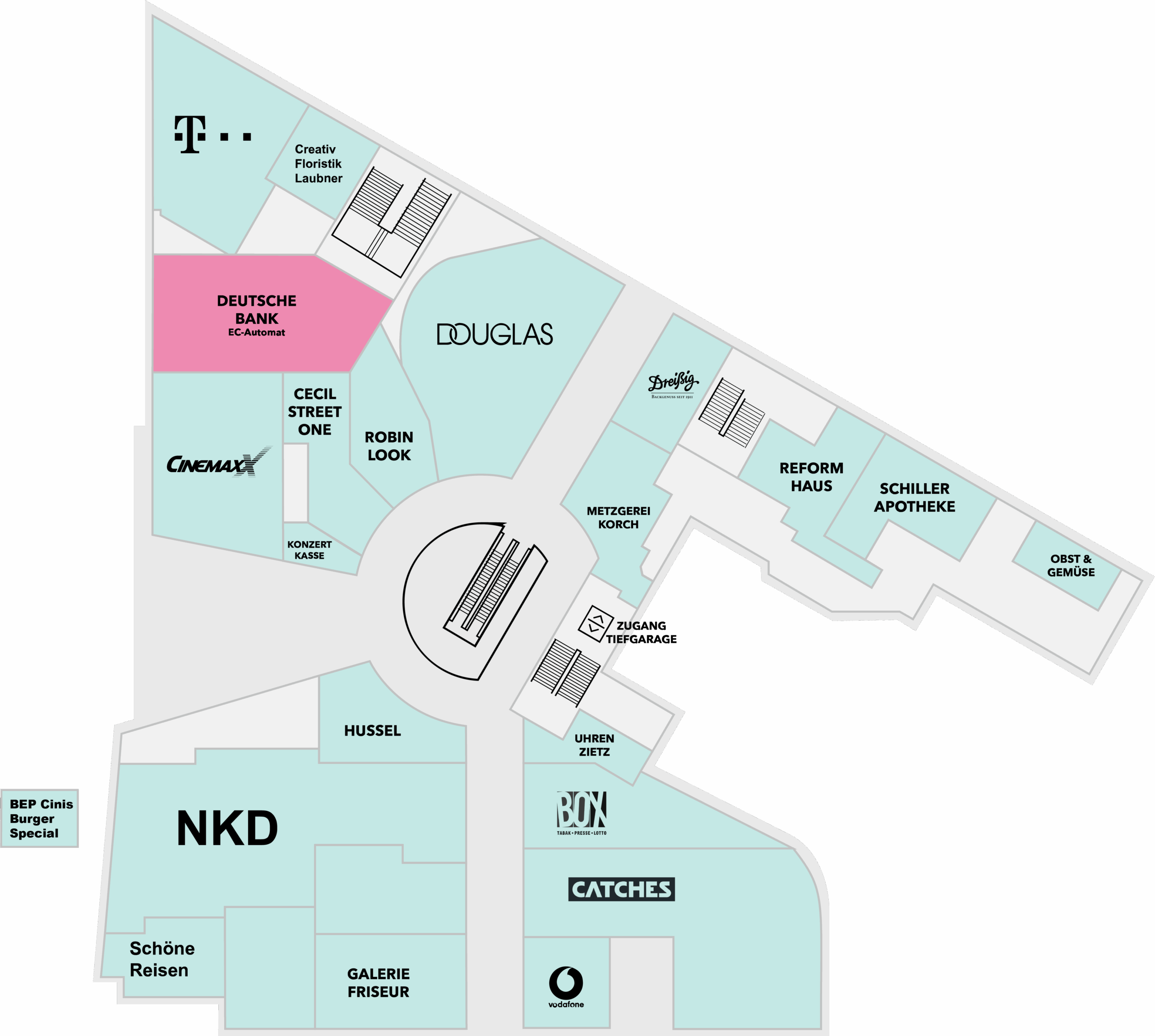 Deutsche Bank Schiller Galerie Dresden Centerplan